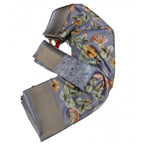 Women's Cotton Silk Floral Printed Saree With Unstitched Blouse 5.5Mtr (Grey)