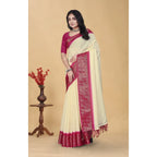 Women's Cotton Blend Checkered Saree With Unstitched Blouse 5.5Mtr (Multicolor)
