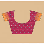 Women's Art Silk Printed Saree With Unstitched Blouse 5.5Mtr (Pink)