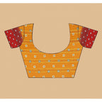 Women's Art Silk Printed Saree With Unstitched Blouse 5.5Mtr (Yellow)