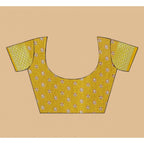Women's Art Silk Printed Saree With Unstitched Blouse 5.5Mtr (Mustard)