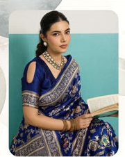 Banarasi Style Silk Saree with Running Blouse
