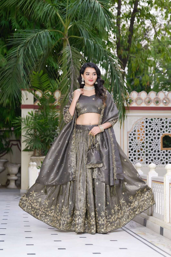 AAWIYA PURE GOLD CRUSH EMBROIDERY LEHENGA