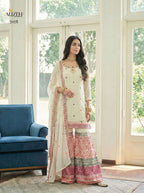 Georgette Embroidered Sharara Set with Dupatta