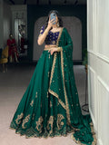 Rangoli Silk Embroidered Lehenga Choli with Dupatta