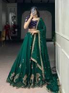 Rangoli Silk Embroidered Lehenga Choli with Dupatta