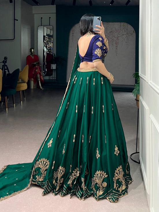 Rangoli Silk Embroidered Lehenga Choli with Dupatta