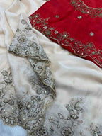 Soft Rangoli Silk Sequins Embroidered Saree with Heavy Banglori Unstitched Blouse