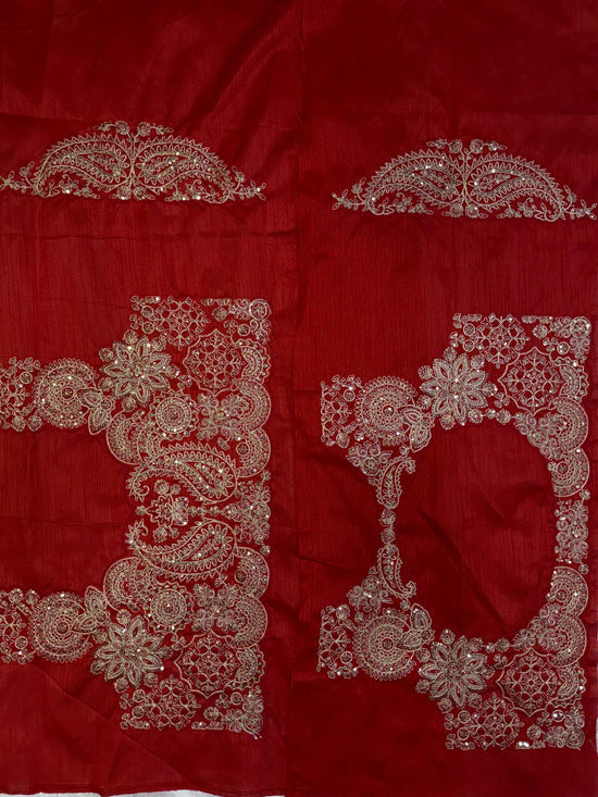 Soft Zipsy Silk Sequins & Dori Embroidered Designer Saree with Banglori Silk Blouse