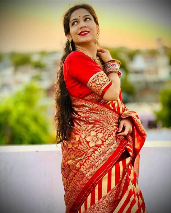 Soft Lichi Silk Jacquard Ceremonial Saree