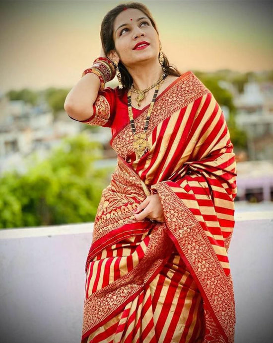 Soft Lichi Silk Jacquard Ceremonial Saree