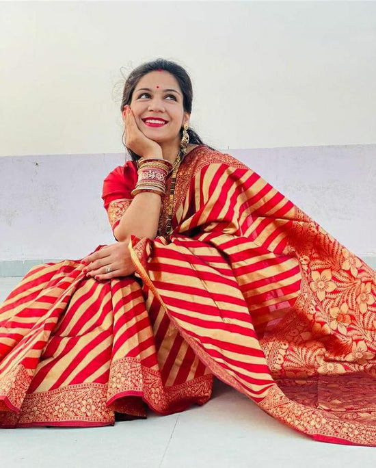 Soft Lichi Silk Jacquard Ceremonial Saree