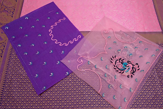 Soft Lichi Silk Jacquard Saree with Dual Blouse Set