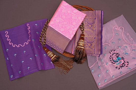 Soft Lichi Silk Jacquard Saree with Dual Blouse Set