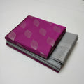 Magenta Lichi Silk Jacquard Saree for Women