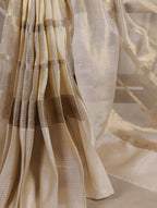 Gold Tissue Zari Weaving Banarasi Saree with Unstitched Blouse