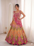 Crepe Digital Printed Designer Lehenga Choli With Shrug