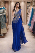 Georgette Embroidery Sequence Ready-to-Wear Saree