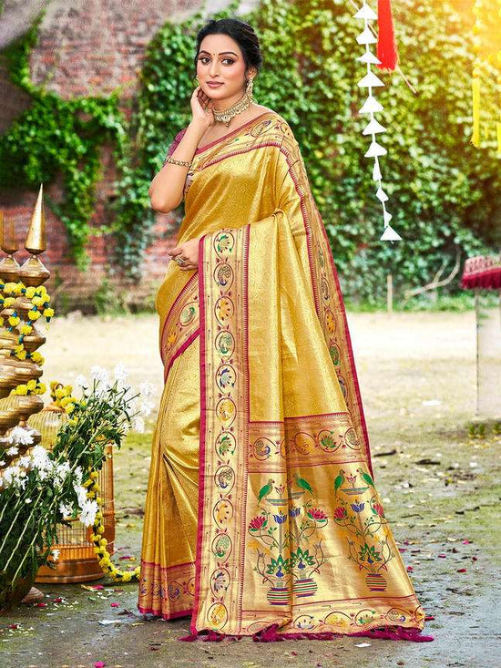 Premium Aadya Silk Printed Saree with Blouse Piece
