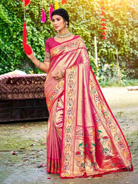 Premium Aadya Silk Printed Saree with Blouse Piece