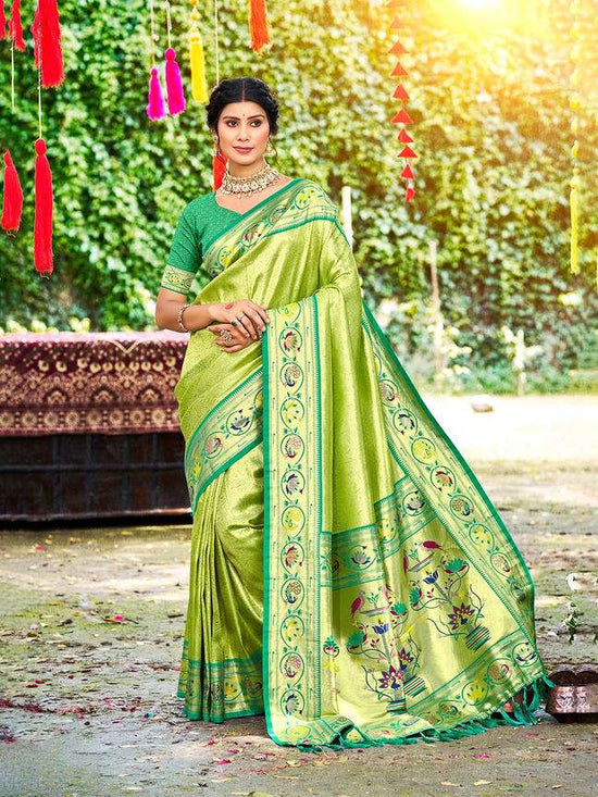 Premium Aadya Silk Printed Saree with Blouse Piece