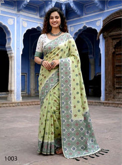 Aananya Cotton Printed Saree with Blouse Piece