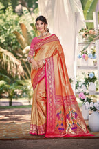 Devyani Kanjivaram Silk Printed Saree with Blouse Piece for Festive & Wedding