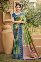 Silk Kalamkari Print Saree with Unstitched Blouse