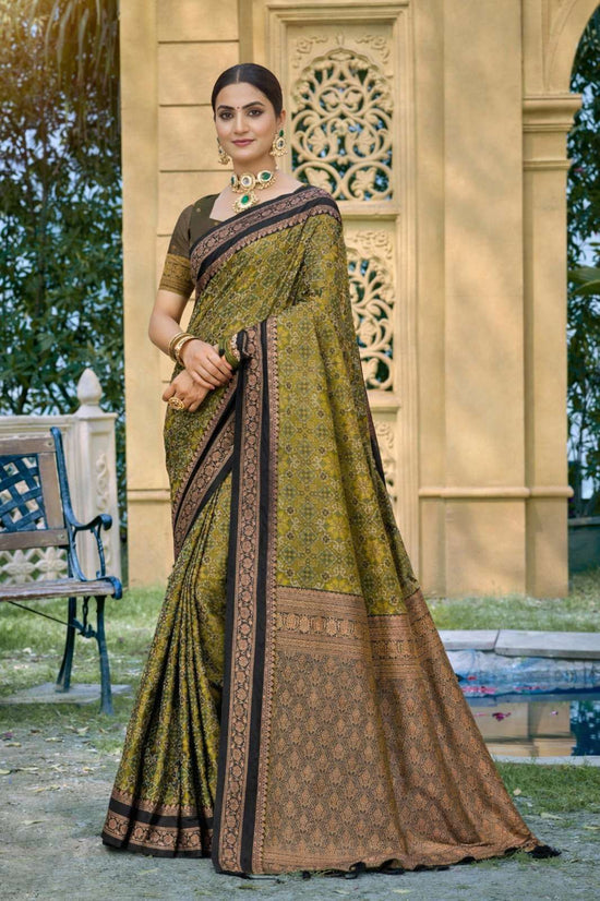 Silk Kantha Print Saree with Unstitched Blouse
