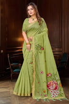 Katha Cotton Printed Saree with Blouse Piece