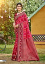 Soft Silk Premium Printed Saree with Unstitched Blouse