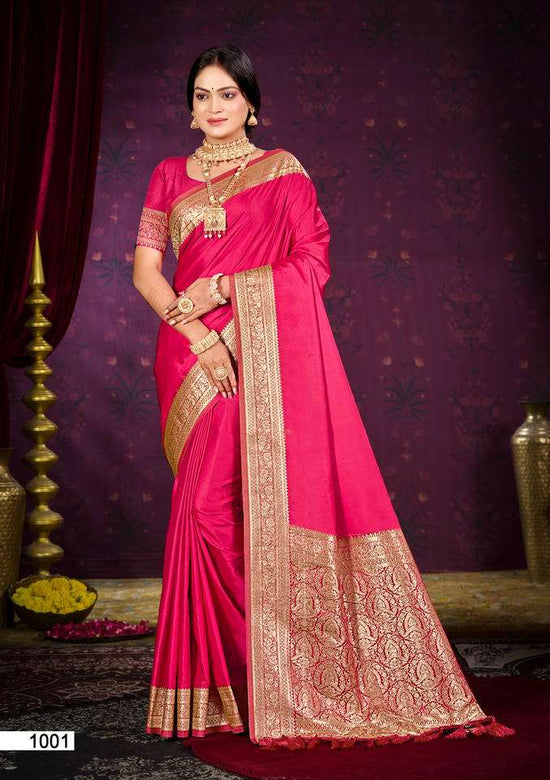 Silk Printed Traditional Saree with Unstitched Blouse