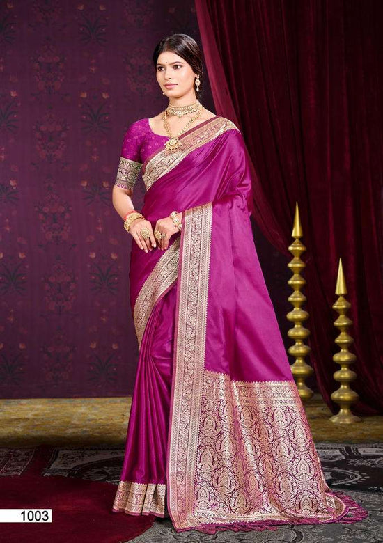 Silk Printed Traditional Saree with Unstitched Blouse