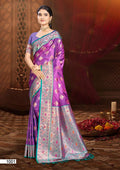 Silk Printed Festive Saree with Unstitched Blouse