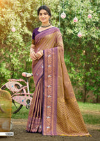 Silk Printed Festive Saree with Unstitched Blouse
