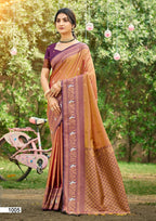 Silk Printed Festive Saree with Unstitched Blouse