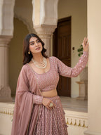 Faux Georgette Embroidered Lehenga Choli