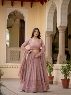 Faux Georgette Embroidered Lehenga Choli