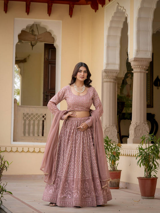 Faux Georgette Embroidered Lehenga Choli