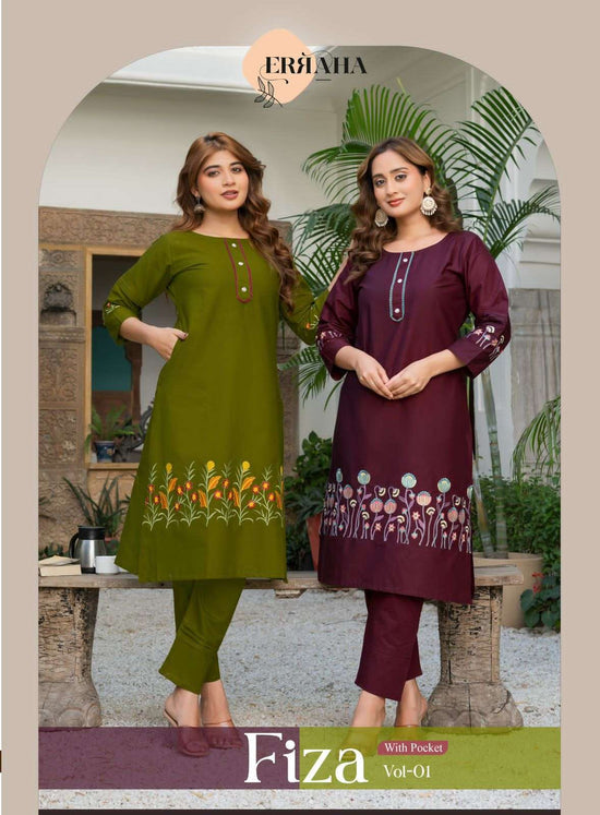 Cotton Embroidered Co-Ord Set with Pocket