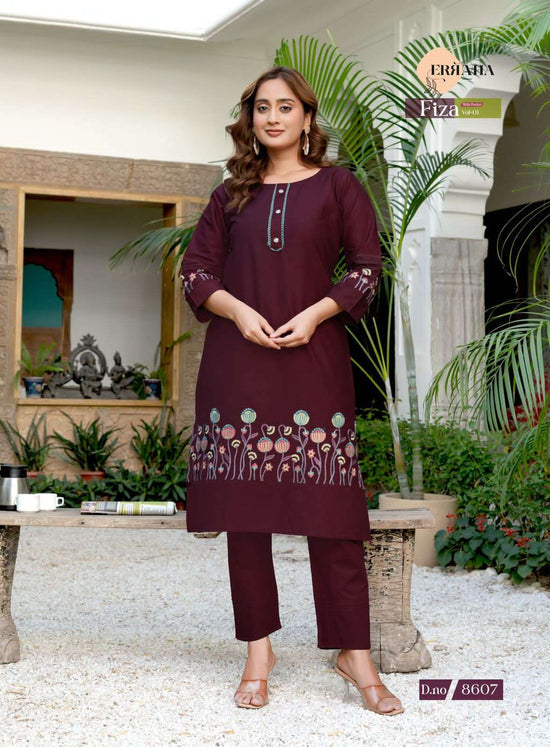 Cotton Embroidered Co-Ord Set with Pocket