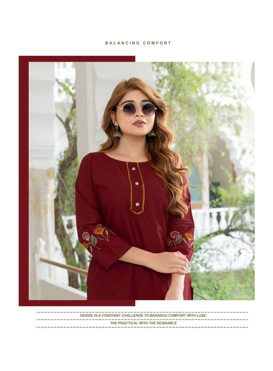 Cotton Embroidered Co-Ord Set with Pocket