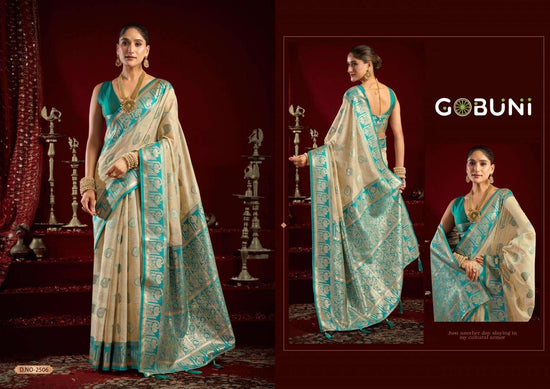 Silk Banarasi Jacquard Woven Saree with Embroidered Unstitched Blouse