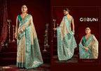 Silk Banarasi Jacquard Woven Saree with Embroidered Unstitched Blouse