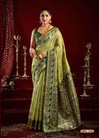 Silk Banarasi Jacquard Woven Saree with Embroidered Unstitched Blouse