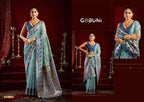 Silk Banarasi Jacquard Woven Saree with Embroidered Unstitched Blouse