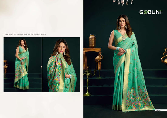 Cotton Mina Work Saree with Unstitched Blouse