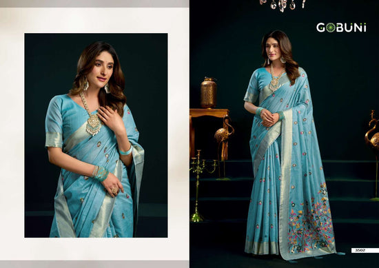 Cotton Mina Work Saree with Unstitched Blouse