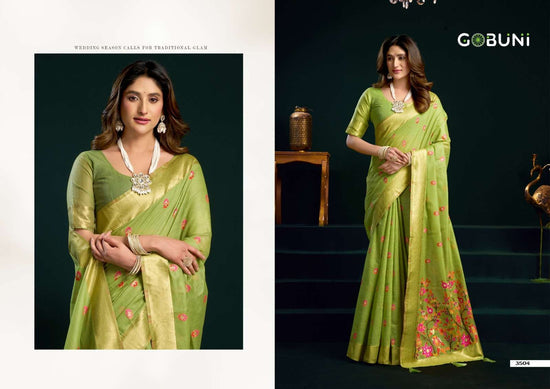 Cotton Mina Work Saree with Unstitched Blouse