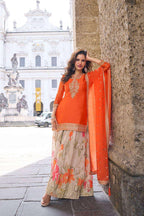 Chinon Embroidered Salwar Suit Set with Silk Dupatta
